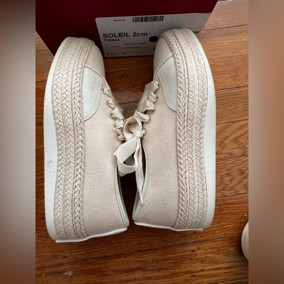 Salvatore Ferragamo Soleil Canvas Platform Sneaker - Picture 8 of 9